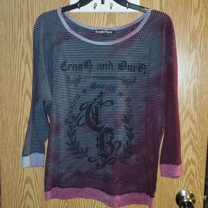 Crash and Burn 3/4 sleeve top size-M